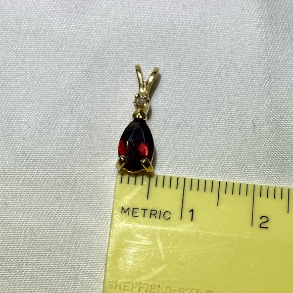 10kt Garnet with Diamond Accent Pendant - Picture 8 of 8
